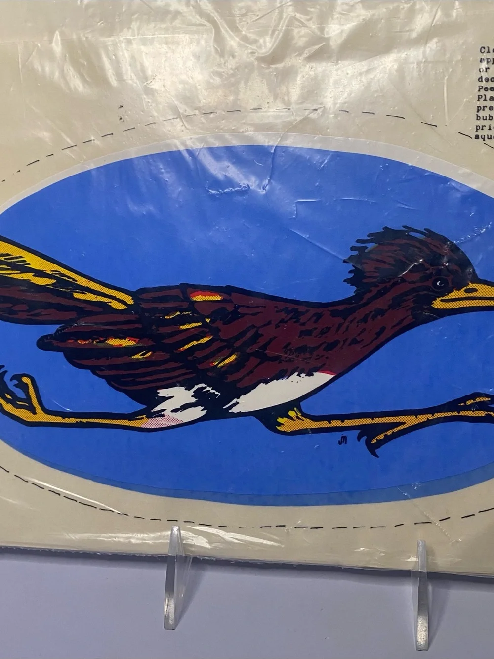 Rare Vintage Roadrunner Self Stick Decal Sticker - Sealed In Original Pkg